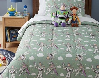 Edredón de Buzz Lightyear para niños pequeños, manta de Toy Story Space Ranger, decoración de dormitorio infantil de Disney, edredón para guardería para niños, ropa de cama gruesa de Pixar