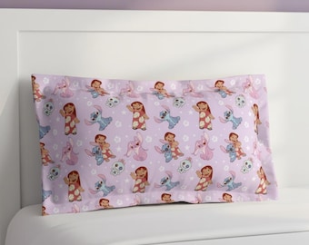 Funda de almohada de microfibra Stitch para niñas, ropa de cama para niños pequeños, decoración de habitación infantil de Disney, regalo para niños, accesorio divertido para pijamadas de Lilo y Stitch