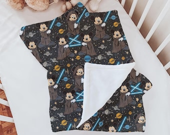 Mickey babydeken, babyshowercadeau voor babyjongen, aanpasbare deken, Disney deken, Disney Home decor, Disney Star Wars sherpa deken