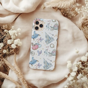 Capa para celular da Cinderela da Disney, capa para iPhone 15, 16, 17 Pro Max e Air, capas resistentes da Disney para Samsung, capa da Disney para iPhone, carregamento sem fio