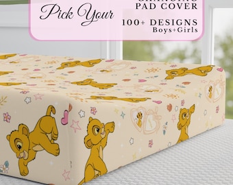Disney Changing Pad Cover | Fits Standard 16x32 | Soft Fitted Diaper Table Sheet | Neutral Baby Shower Nursery Decor Gift for Boys & Girl