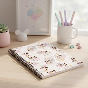 Mickey Mouse Spiral Notebook, Disney Minnie Patterned School Journal, Kawaii Cartoon Diary, Ruled Line Stationery, Gift for Girls and Women