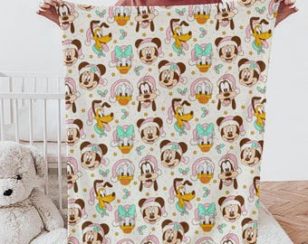 Manta de Mickey para bebé, regalo para baby shower, manta personalizable, manta de Disney, decoración del hogar de Disney, manta de Minnie Mouse, manta de sherpa, forro polar