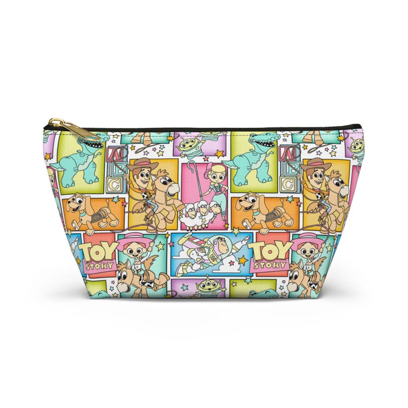 Toy Story Makeup Bag, Kids Pencil Pouch, Pixar Travel Cosmetic Case, Disney World Organizer, Woody Buzz Lightyear Gift Idea Stocking Stuffer image 1