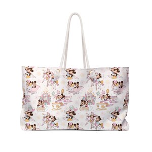 Mickey Tote Bag, Disney Beach Bag, Minnie Mouse Shoulder Bag, Large Weekender Travel Bag, Custom Family Trip gift for Women & Kids