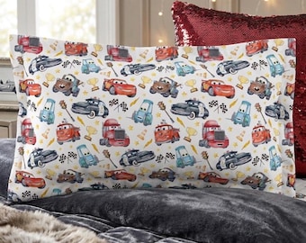 Lightning McQueen Kissenbezug, Disney Cars Kissen Schein, Mater Kleinkind Bettwäsche Set, Jungen Zimmer Dekor, Spaß Sleepover Accessoire Geschenk für Kinder
