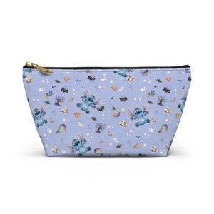 Stitch Halloween Makeup Bag, Cute Spooky Travel Pouch, Fall Cosmetic Organizer, Stitch Spiderweb Theme Park Inspired Gift image 3