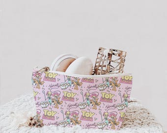 Estuche de maquillaje rosa de Disney Toy Story, neceser de viaje, estuche para lápices, lazo Peep Jessie, neceser de regalo para amantes de Disney, accesorio de Pixar Park.