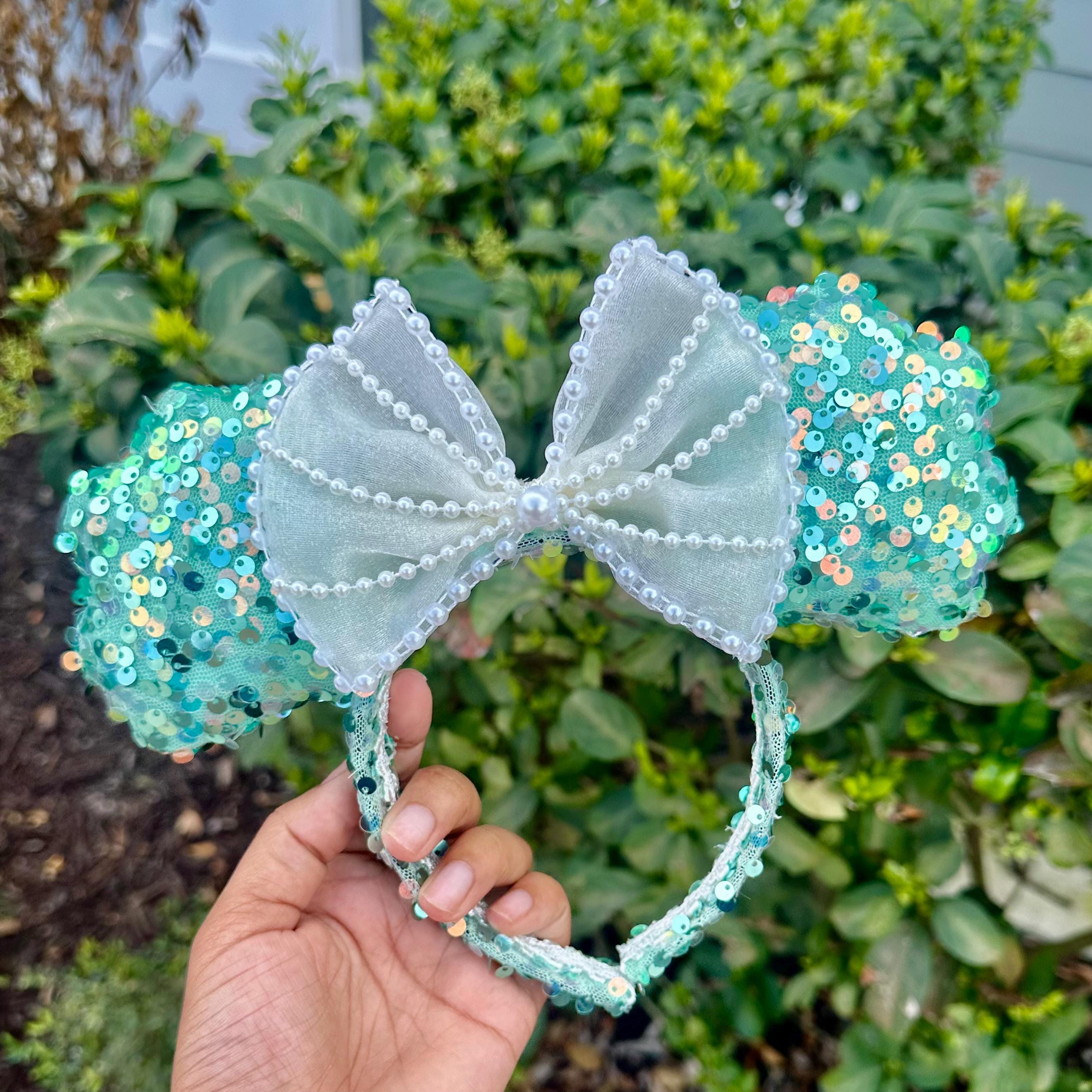 Ariel Mickey Ears With Pearls - Etsy display picture 3