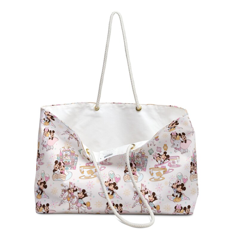 Mickey Tote Bag, Disney Beach Bag, Minnie Mouse Shoulder Bag, Large Weekender Travel Bag, Custom Family Trip gift for Women & Kids