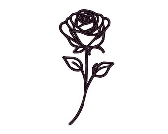 Rose Embroidery Design, Digital Download, Machine Embroidery Pattern, Outline floral design, Small flower Pattern