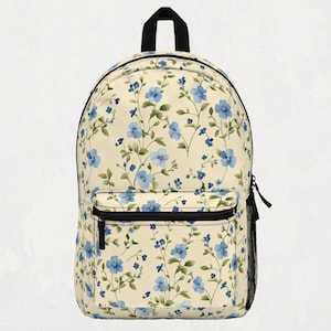 Blue Dainty Flowers Backpack Cool Backpack, Knapsack