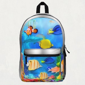 Backpack Aquarium Fish Tank  Frutiger Aero, Nostalgia Aesthetic Y2K Pattern, Back to School Work Office Teen Adult Kids All Ages