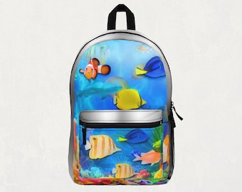Backpack Aquarium Fish Tank  Frutiger Aero, Nostalgia Aesthetic Y2K Pattern, Back to School Work Office Teen Adult Kids All Ages