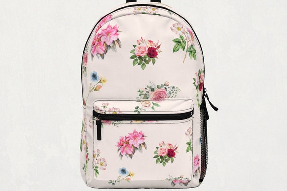 Pastel Floral Backpack Pastel Floral & Bows Quilted Backpack – Little Bear Smocks main image 3