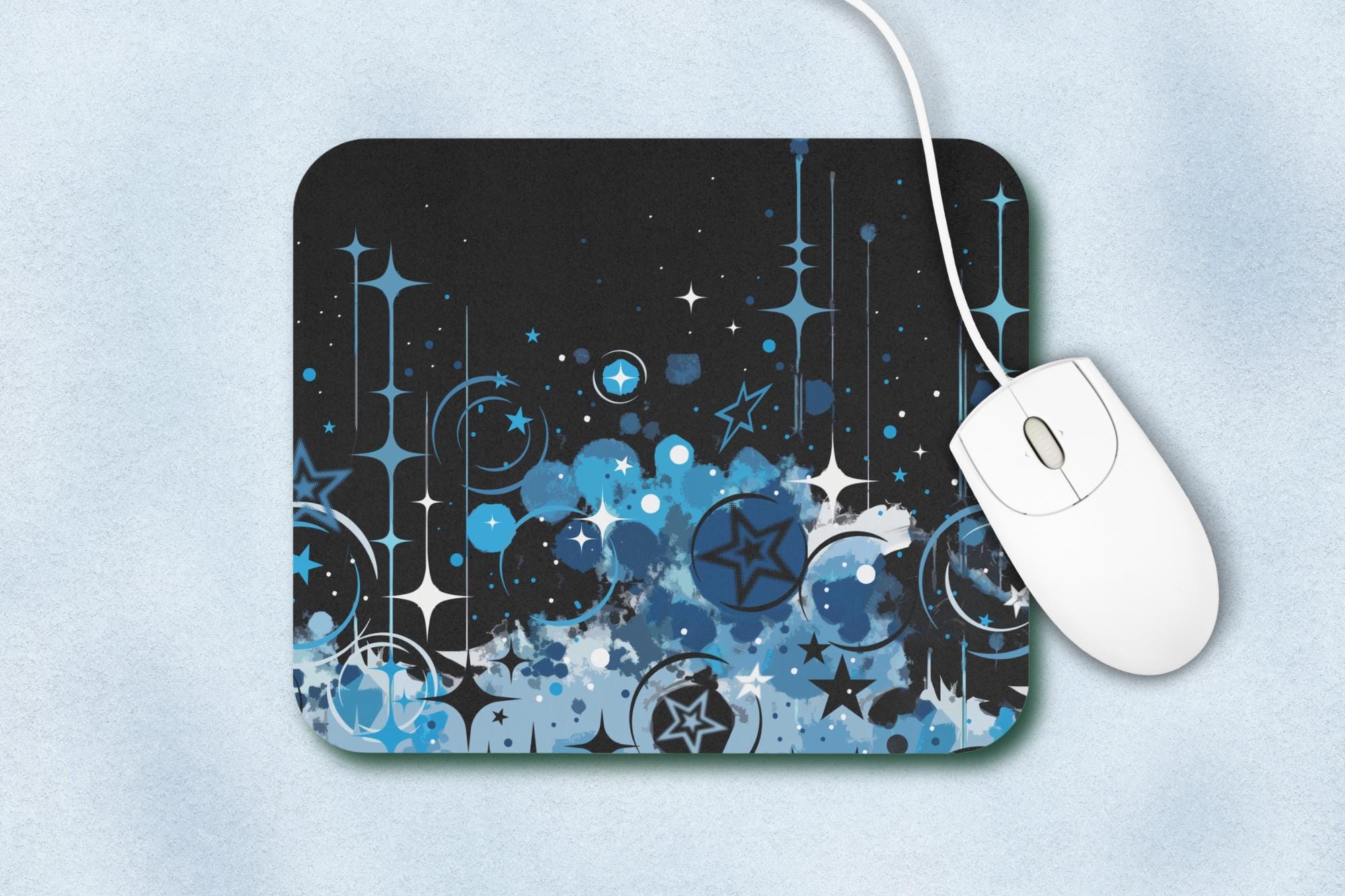 Frutiger Metro Blue and Black Mouse Pad, 9