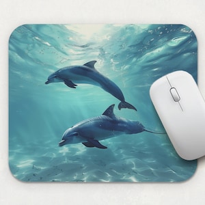 Dolphin Mouse Pad: Ocean Sea Life Desk Decor