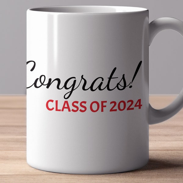Herzlichen Glückwunsch, Klasse von 2024 - Glossy Akzent Tasse - Geschenk zum Abschluss - Für Sie/Ihn