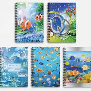 Frutiger Aero Spiral Notebook – Y2K Aesthetic Journal