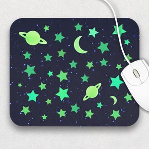 90s Nostalgic &quot;Glow in the dark&quot; Stars on Wall Mouse Pad, Vintage Decor, Retro Desk Accessory, Home, Office, Work, Y2K Kid Gift Idea