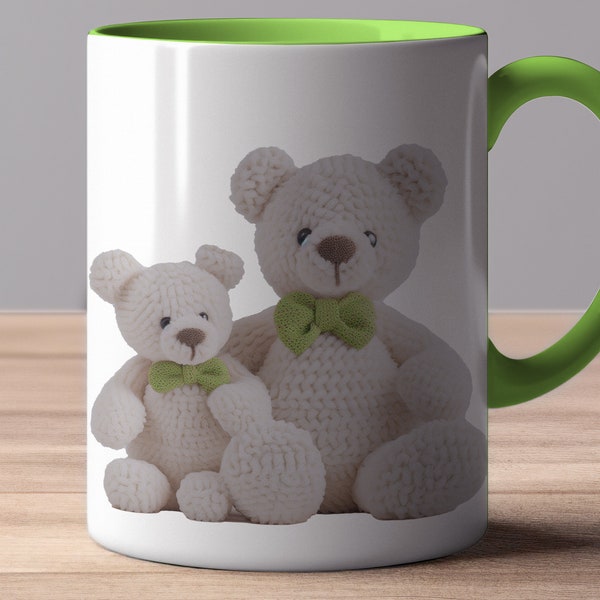 Papa Bär – Tasse mit glänzendem Akzent – Vatertagsgeschenk – für Ihn