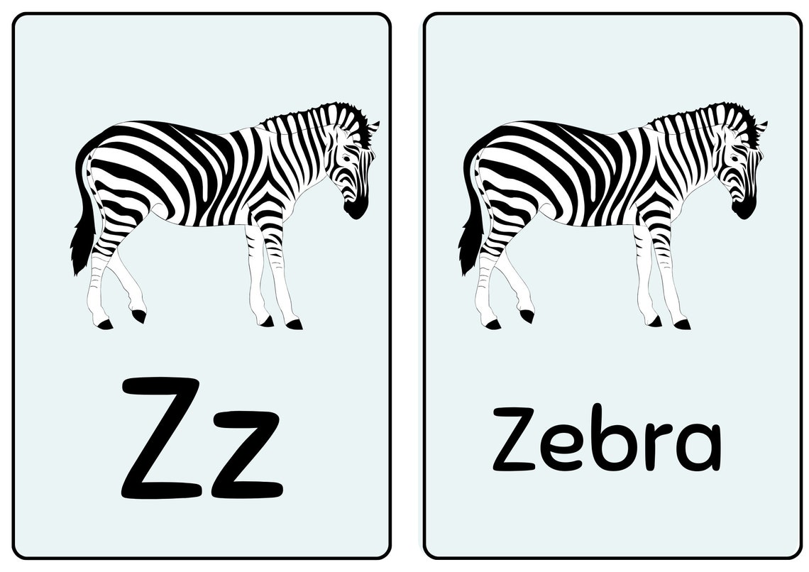 Alphabet Flash Cards A-z - Etsy