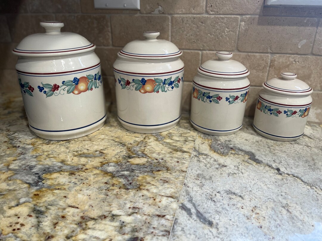 Vintage Corelle Coordinates Abundance 4PCS Stoneware Canister Set Etsy