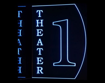 Customizable Home Movie Theater Studio Cinema LED Lighted Sign Plaque Personalized 14250 Made In USA