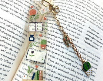 Segnalibro in acrilico alla moda / Regalo per gli amanti dei libri sulle piante