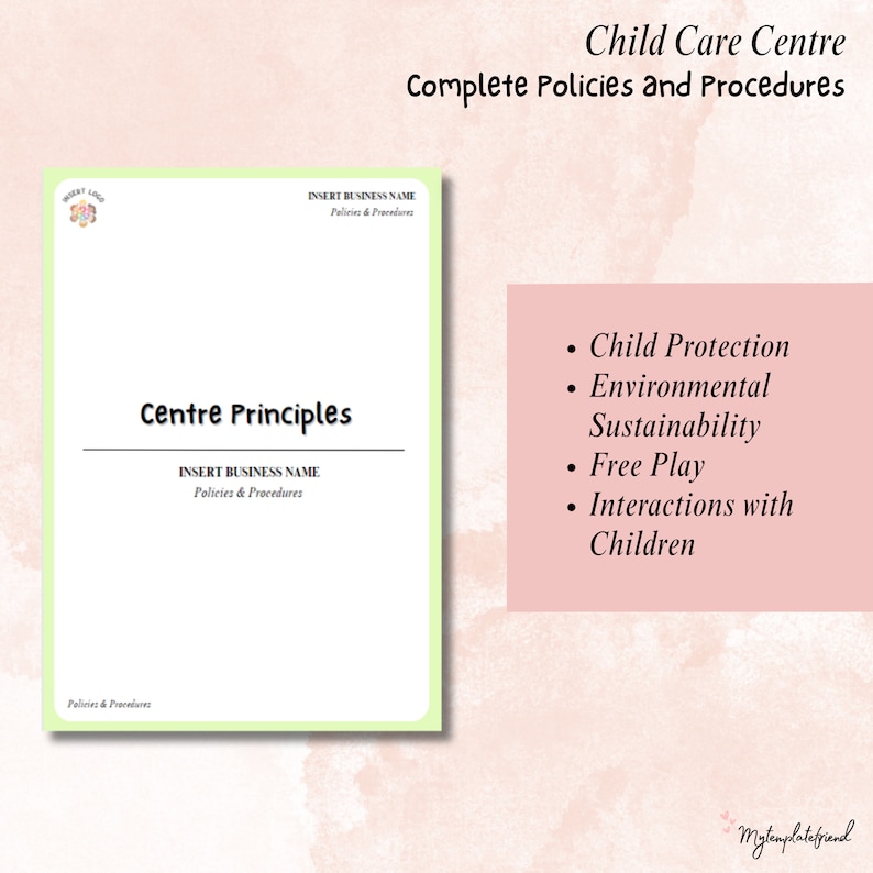 Child Care Policies and Procedures Complete Template Etsy