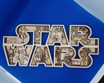 Star Wars Layered Laser Cut Sign