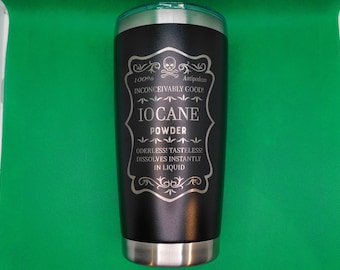 Iocane Powder Laser Engraved Princess Bride 20oz Tumbler