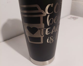 Laser Engraved Teacher Themed 20 oz Tumbler