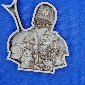 Star Wars Mandalorian Layered Laser Cut Display