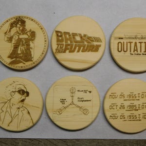 Laser Engraved Back to the Future Coaster Set
