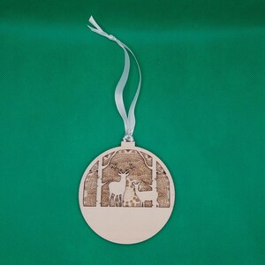 Laser Engraved Layered Wooden Deer Christmas Tree Ornament