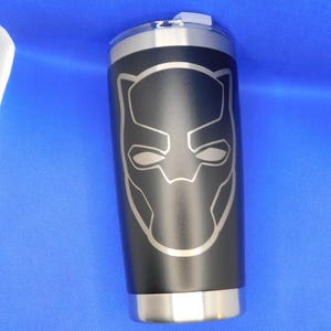 Laser Engraved Black Panther 20oz Tumbler