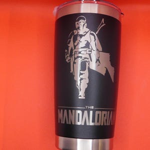 Laser Engraved Mandalorian Mando 20oz Tumbler