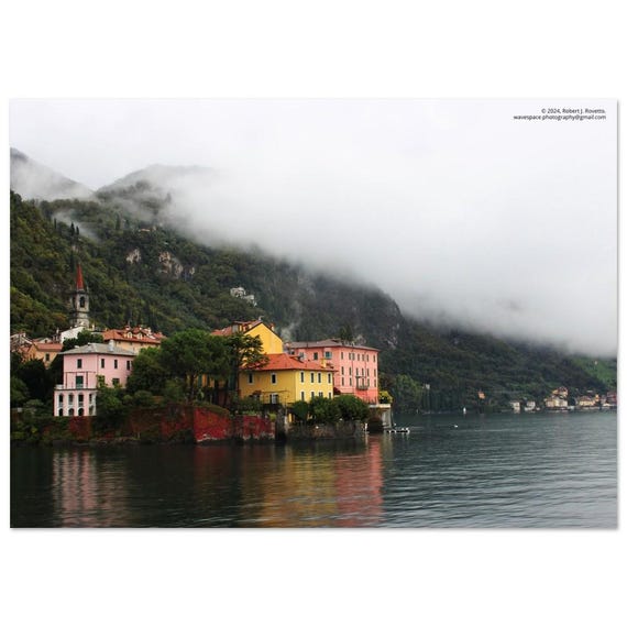Lake Como Shore - Premium Semi-Glossy Paper Poster