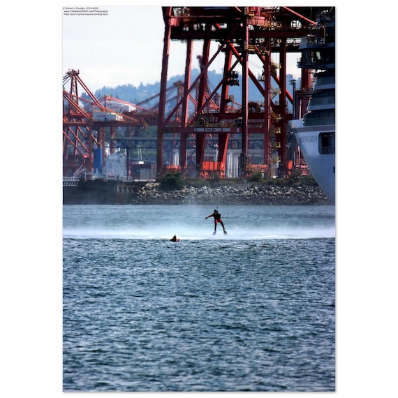 Helicopter Rescue Swimmer (Demo) - Action photo - Aviation Search and Rescue - on Premium Semi-Glossy Paper Poster