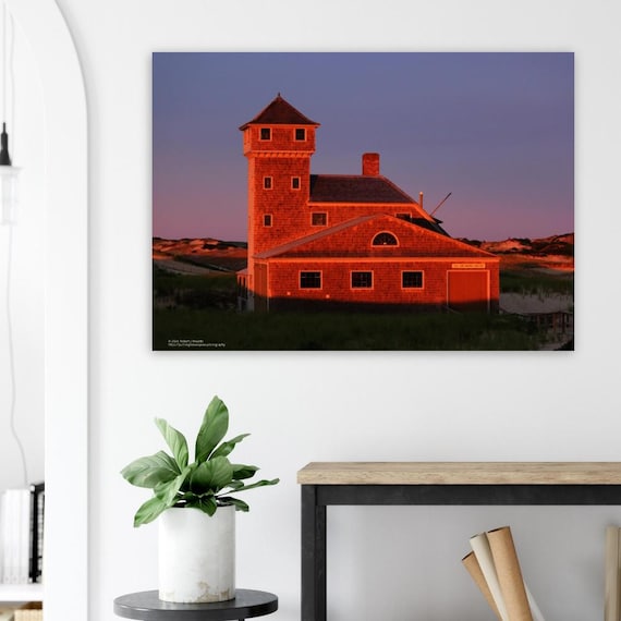 Sunset on Historic Life saving station Old Harbor - on Premium Semi-Glossy Paper Poster