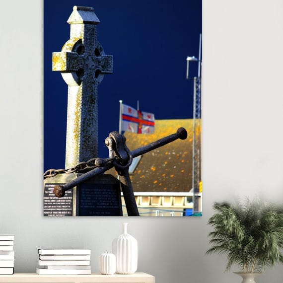 Mariners Monument with Lifeboat station - Premium Semi-Glossy Paper Poster