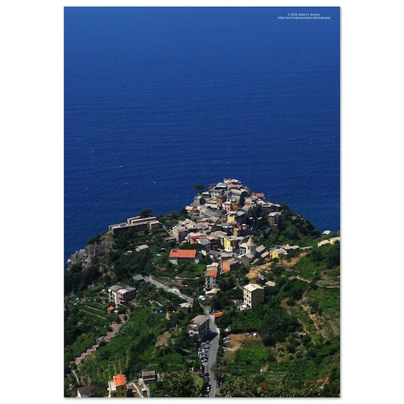 Italian Coastal Village Print – Scenic Mountain Town, Semi-Gloss Poster