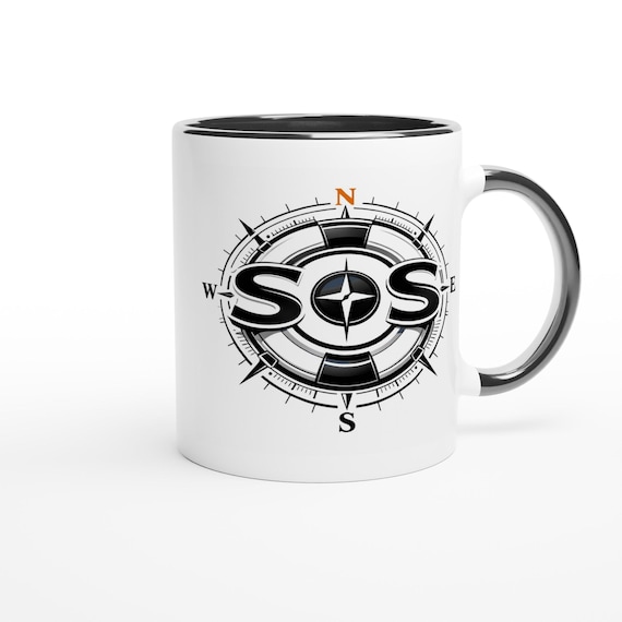 White 11oz Ceramic Mug with Color Inside Ceramic Black