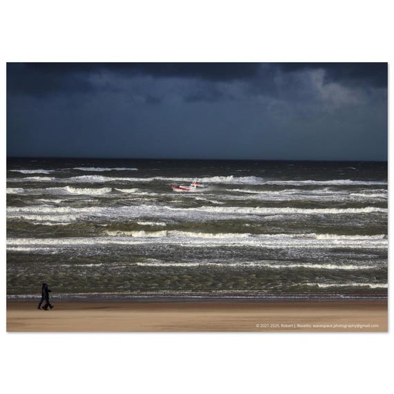 Sea Rescue Beach Walk - Dutch - Premium Semi-Glossy Paper Poster