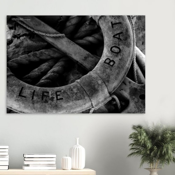 Lifeboat memorial close-up - on Premium Semi-Glossy Paper Poster