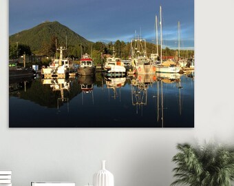 Alaska boat reflectance - Premium Semi-Glossy Paper Poster