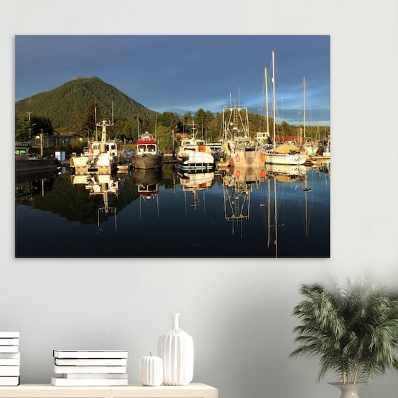 Alaska boat reflectance - Premium Semi-Glossy Paper Poster
