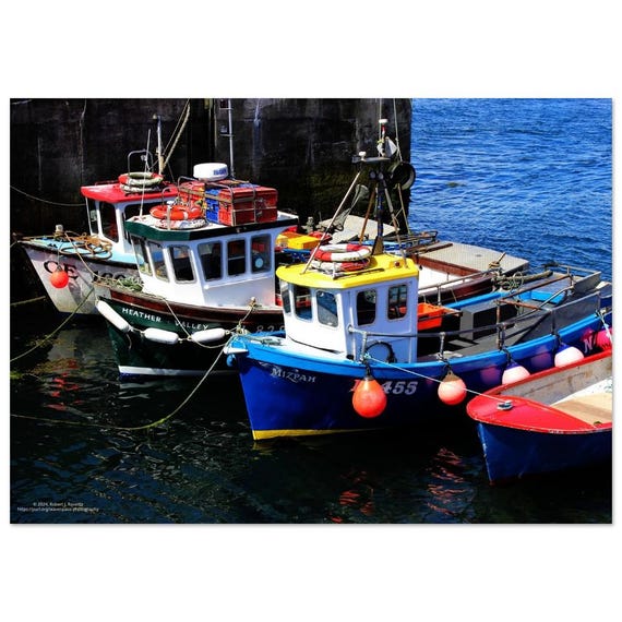Fishing Boat Colors - Premium Semi-Glossy Paper Poster