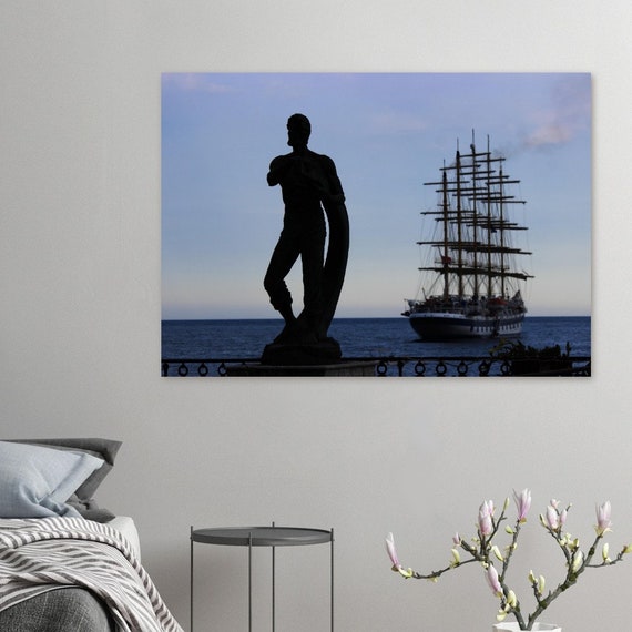 Tall Ship Poster – Tillerman Sail, Semi-Glossy Print
